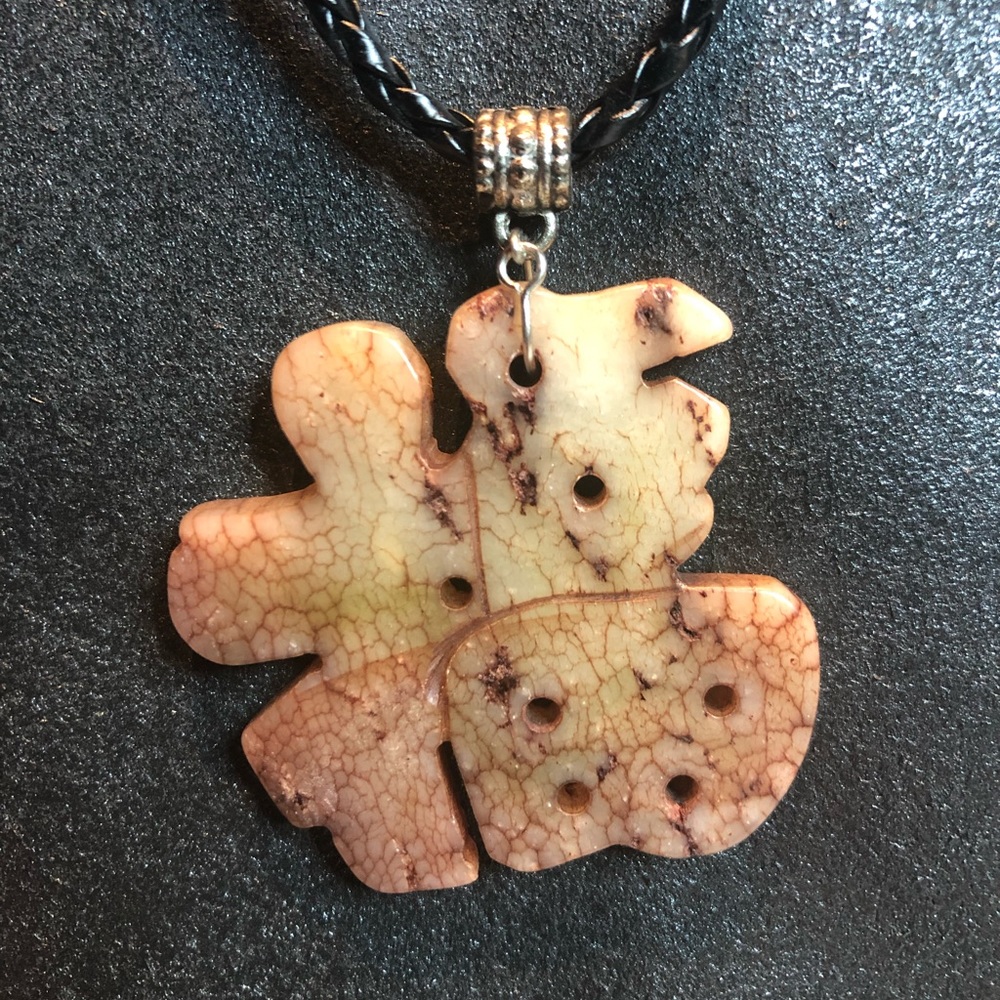 Nephrite Jade “Good Luck” Chinese Pendant Neck.
